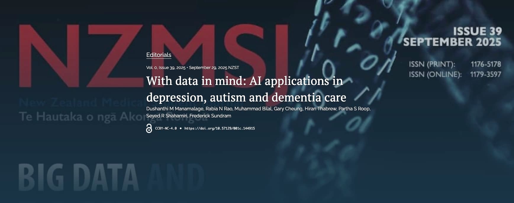 New Publication in NZMSJ 2025!